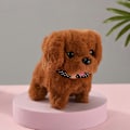 Miniatyrbild 2 av 5: Elektronisk Robot Hund Gående Barkande Svansviftande Valp Plush Leksak Barnpresenter, 100% Ny_v (YJD) brown