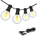 Miniatyrbild 2 av 7: Utomhus ljusslingor, 220V 50ft Anslutbara Hängande Belysning för Patio Bakgård Veranda Balkong Fest Dekoration, E12 G40 30FT30 Bulbs EU Plug