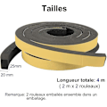 Pikkukuva 2 / 3: Vaahtomuovi Tiivistysnauha 2 Rullaa 25mm(l) X20mm(k) X4m(p) Tiivistää Säältä, Iskuilta, Kolhuilta, Kalusteille