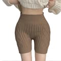 Dame Vinter Shorts Strikket Høy Midje Elastisk Ensfarget Hold Varm Anti-eksponering Basic[YJD] Coffee One Size