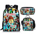3D Roblox Ryggsäck, Matsäck och Pennfodral - 3-pack Ta med Måltidsryggsäck[J] Take meal backpack
