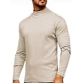Miniatyrbilde 1 av 4: \"Herre Halv Høyhals Langermet Genser Topp\"[HK] S beige