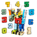 Miniatyrbilde 3 av 5: DIY Kreativ Utdanningsblokker Montering Actionfigur Transformasjon Nummer Deformasjon Robot Leke For Barn