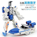 Miniatyrbillede 2 af 5: Dreng Legering Transformation Voltron Speedbåd Transformation Legetøjsbil Robot Model[YJD] Speedboat