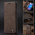 Miniatyrbillede 5 af 5: Til Huawei P20 Lite Caseme 013 Serie Simpel Kort Version Komfortabelt Læder Etui Rød[HK] Espresso Huawei P20 Lite (2018)