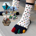 Miniatyrbild 5 av 5: Pairs Herr 5-Tåstrumpor, Split Toe Socks, Sport Toe För Män [kk]