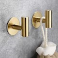 Miniatyrbillede 5 af 5: 2 stk. selvklæbende krog i rustfrit stål, badekåbekrog, kraftig krog til badeværelse, køkken, stue [YJD] Gold