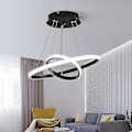 Miniatyrbilde 1 av 3: Goeco LED Sirkulær Lysekrone, Justerbar Pendellampe 28w 6500k, Moderne Taklampe To Sirkler Diameter 40cm[YJD] Transparent color F OPP Package
