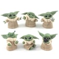 Pikkukuva 1 / 5: Baby Yoda -hahmokakkutikkusetti Lasten Syntymäpäiväkoriste Suihkujuhlatarvikkeet Minilahjat (YJD) 6PCS
