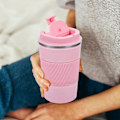 Miniatyrbild 3 av 3: Kreativ Vattenkopp Multifunktionell Kaffekopp Isolerad Vakuumkopp Utomhus Vattenkopp (380ml)[YJD] Pink 15X9CM
