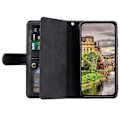Miniatyrbilde 2 av 5: For Motorola Edge 50 Neo 5G Deksel PU Lær Telefondeksel med Glidelås Lommebok 9 Kortspor[HK] Black