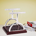 Miniatyrbilde 3 av 5: Newtons vugge kinetiske kuler, dekompresjonsverktøy for fysikklæring, stressreduserende skrivebordsdekorasjon (Elegant design)[YJD]