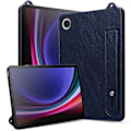 Pikkukuva 5 / 5: Samsung Galaxy Tab A9 X110 X115 Kotelo Käsiremmi Jalusta Nahkainen Tablettisuoja - Harmaa[HK] Multicolor Blue