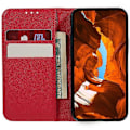 Miniatyrbild 2 av 5: För Honor Magic7 Lite 5G/ X9c 5G Fodral Korsstruktur Läder Telefonskal Dold Magnetisk [HK] Red