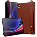 Miniatyrbillede 5 af 5: Til Samsung Galaxy Tab A9 X110 X115 Etui Håndrem Støtteben Læder Tablet Cover - Grå[HK] Multicolor Brown