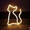 Pikkukuva 1 / 5: LED Neonkyltti Taide Koristeelliset Lamput Pöytäkoriste Neonlamppu Jalustalla Lapsille Pojille ja Tytöille Makuuhuoneeseen Ainutlaatuinen Lahja Kaikkiin Tilaisuuksiin (Lämmin Valk[YJD]