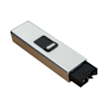 Miniatyrbillede 1 af 2: Vindtæt Belysningsfunktion Elektronisk USB-opladning Selvbeskyttelse Miniature Lommelygte[YJD] Silver