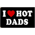 Miniatyrbilde 1 av 5: Love Hot Moms I Love Hot Dads Flagg Morsom Tapestry Flagg for Rom Soverom Hybel Veggdekor Morsdag Bursdag Valentinsdag Gave[YJD] 2 Buckles B