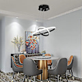 Miniatyrbilde 2 av 3: Goeco LED Sirkulær Lysekrone, Justerbar Pendellampe 28w 6500k, Moderne Taklampe To Sirkler Diameter 40cm[YJD] Transparent color F OPP Package