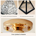 Miniatyrbillede 4 af 5: Loftlampe Femtakset Stjerne Loftlampe Gang Gang Balkon Små Lamper Jern Kunst Lampe Golden Transparent