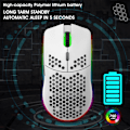 Miniatyrbillede 2 af 5: SSRGV Letvægts Trådløs Gaming Mus, Genopladelig Computermus med Honeycomb Skal, LED Lys, 4 Justerbare DPI, 2.4GHz[HK]