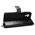 Miniatyrbillede 3 af 5: Til TCL 501 Wallet Stand Etui Crazy Horse Texture Læder Telefon Cover - Rød (YJD) Black TCL 501