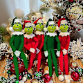Miniatyrbild 2 av 5: 30 cm julgrinch-elfdocka Snoop On The Stoop julgrinch-festdekorationer (YJD) Red