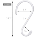 Miniatyrbilde 2 av 5: 6-pak Store S-kroker i Vinyl, 6 tommer, Store S-kroker for Hengende Tungt, Hvit, Sklisikker, Metall, Hengerkroker for Hengende Planter L (YJD)