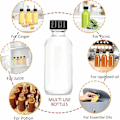 Miniatyrbilde 2 av 5: 12 stk Glassflasker med lokk og 2 rustfrie trakter 2 oz 60ml, små klare glassflasker for potion, juice, velvære, ingefærskudd,   (YJD) 2oz-60ml 12Packs