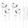 USB-C Hörlurar - 2-pack - In-Ear - Stereo med Mikrofon - Volymkontroll - iPhone, iPad, Samsung