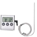 Elektronisk kötttermometer med sond, digital, för ugn, matlagning och grillning, med timer och förinställd temperatur.