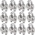 M3 Wire Rope Clips, U-Bolt rustfrit stål kabelklemmer, 3 mm diameter, pakke med 12