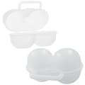 2-pack Äggförvaring med 2 fack, Praktisk äggförvaring, PP-material - Bärbar äggförvaring för picknick & vandring