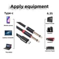 Miniatyrbillede 4 af 5: Usb C til dobbelt 6,35 mm audio stereo kabel Type C til dobbelt 6,35 mm audio kabel til smartphone multimedia