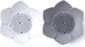 2-pack Blommig Silikon Tvålkopp - Tvålhållare (Lotusstil, Vit & Grå)