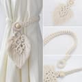 Miniatyrbild 2 av 7: Gardinomtag Boho-stil, beige, 2 stycken
