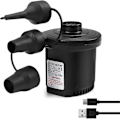 Miniatyrbild 1 av 5: Elektrisk Luftpump, Elektrisk Inflator, Snabb Uppblåsning/Tömning 3 Munstycken Och 5V USB-Adapter