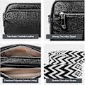 Miniatyrbild 5 av 5: Axelväska i Läder Dam Svart Crossbody Väska Dam Bred Rem Liten Axelväska Dam med 2 Breda Axelremmar Crossbag Axelväska Dam