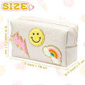 Miniatyrbild 2 av 5: Preppy Patch Liten Toalettväska Smile Lightning Heart PU Läder Portabel Vattentät Smink Kosmetisk