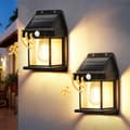 Solcellsvägglampor Utomhus, 2-pack Rörelsesensor Solcellslampor med 3 Lägen, för Uteplats, Garage, Förråd