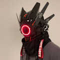 Miniatyrbild 1 av 5: Cyberpunk Mask - Cyber Mask - Samuraihjälm - Taktisk Hjälm Cosplay - Motorcykelmask