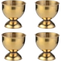 Miniatyrbild 1 av 5: Äggkoppar Set, Äggkoppshållare i rostfritt stål för löskokta ägg, Äggkoppbricka, 5 x, för kök (Guld)