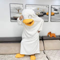 Miniatyrbild 2 av 5: Nattkläder Bärbar Filt Hoodie Anka Elizabeth Djur Onesie Pyjamas Flanell Cosplay För Män och Kvinnor Jul Djur Sovkläder Tecknad Festival /