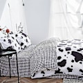 Miniatyrbild 5 av 5: Täcke Set Singel, 3-Delat Ko-Print Sängkläder Set Söt Djurtryck Täcke Set Vändbar Mjuk Quiltöverdrag med 2 Kuddfodral (2m)