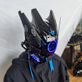 Miniatyrbild 2 av 5: Blå Cyberpunk mask - Cybermask - Samuraihjälm - Taktisk hjälm Cosplay