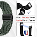 Miniatyrbild 3 av 3: Kompatibel med Apple Watch Flätat Armband 38/40/41mm, Sport Loop Ersättningsband med Magnetlås för iWatch Ultra SE Serie 9/8/7/6/5/4/3/2,D