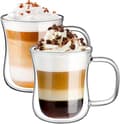 Dubbelväggiga latte macchiato-kaffekoppar, glas, 2 stycken, 350 ml