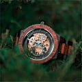 Miniatyrbild 3 av 5: Graverad Träklocka, Mekanisk Klocka, Jubileumsgåvor, Graverad Träklocka för Män, Steampunk Klocka, Julklappar till min Man