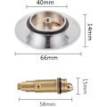 Miniatyrbild 2 av 5: Avloppsplugg i mässing, Badrumsavloppsplugg 66mm Polerad Mässing Krom Pop Click Clack för Badrumskommod Ersättningsbultar