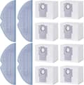 Dammsugarpåsar, moppdukar för Roborock S7 MaxV Ultra/ S7 Pro Ultra, 8 dammsugarpåsar, 4 moppdukar, tillbehörsset, reservdelar för robotdammsugare